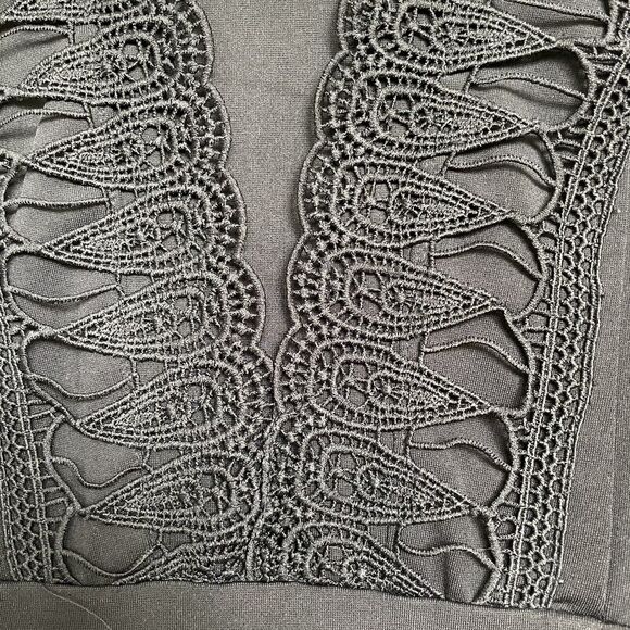 Lulu's Black Crotchet Trim bodycon Cocktail Dress Size XS - Picture 4 of 12